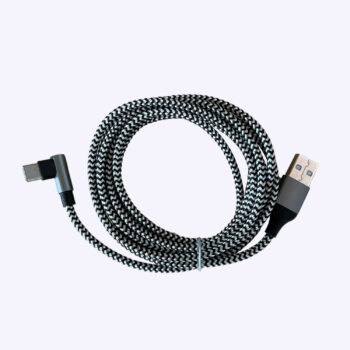 Cabo USB-C Right Angle (Preto/Branco)
